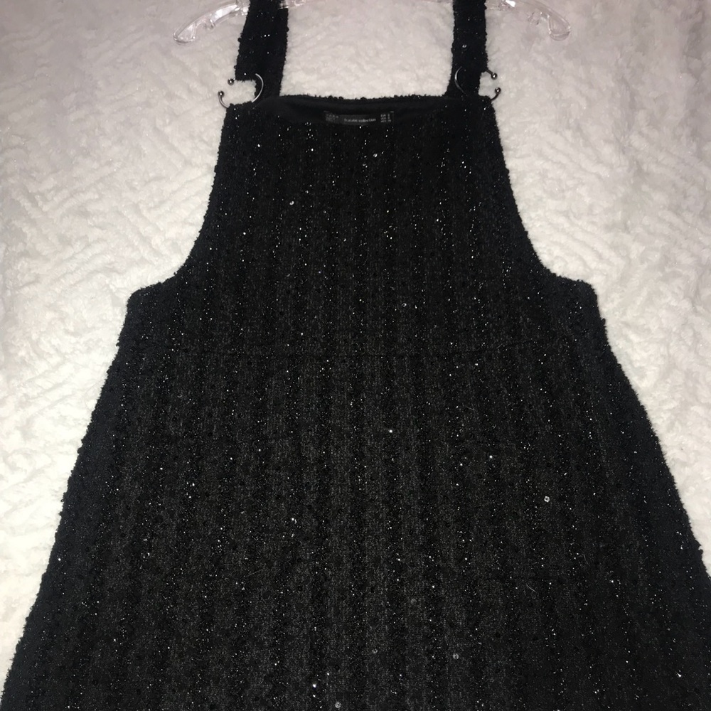 Black overall dress